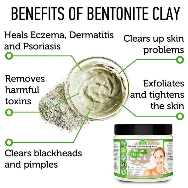 Pure Indian Healing Bentonite Clay with Bowl