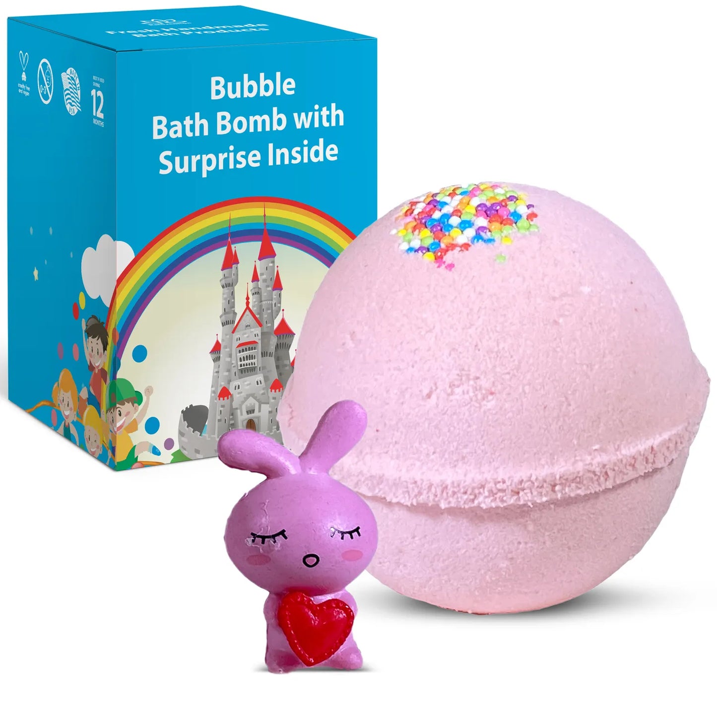 Easter Bunny Toy Bath Bomb for Kids with Surprise Inside