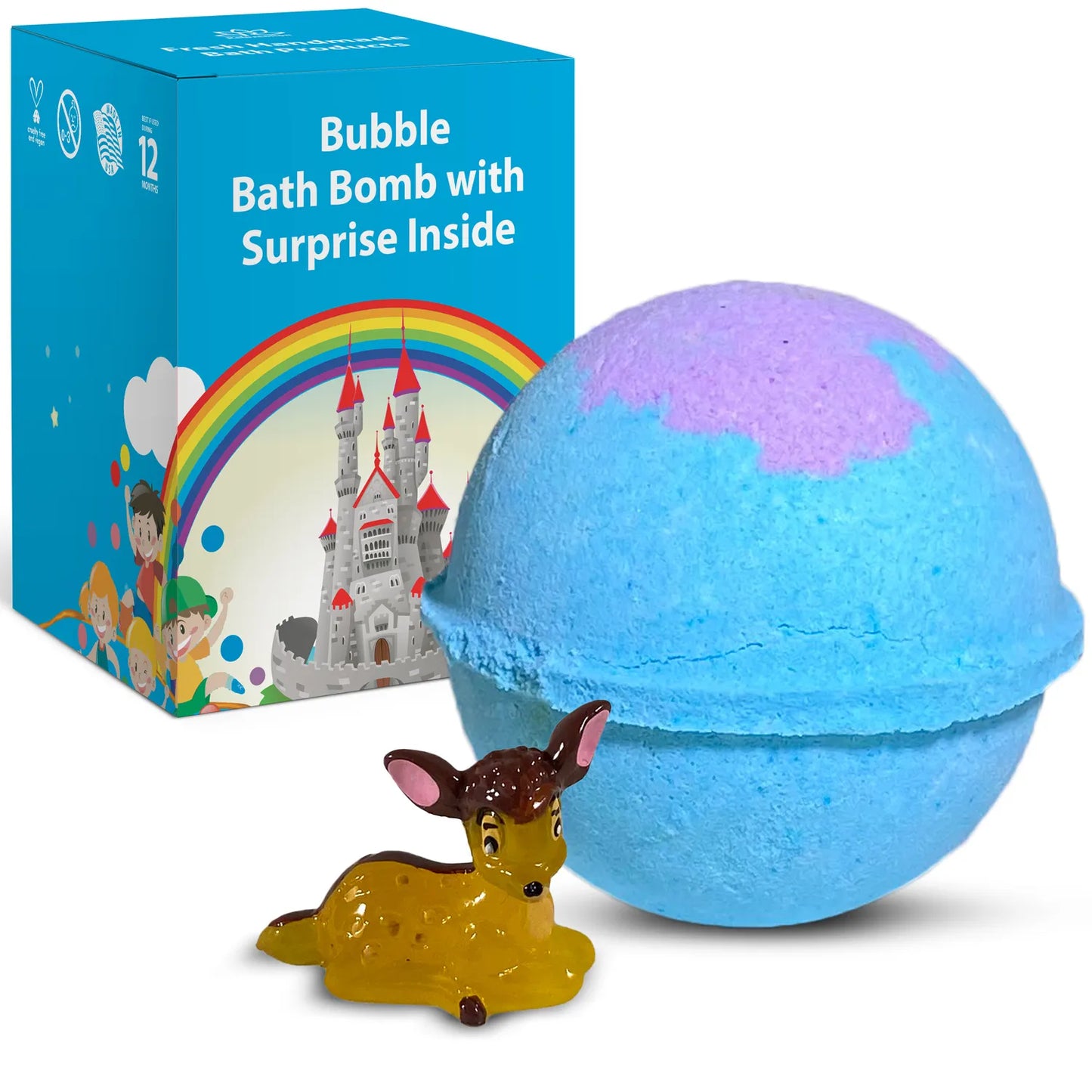 Cute Fawn Toy Bath Bomb for Kids with Surprise Inside