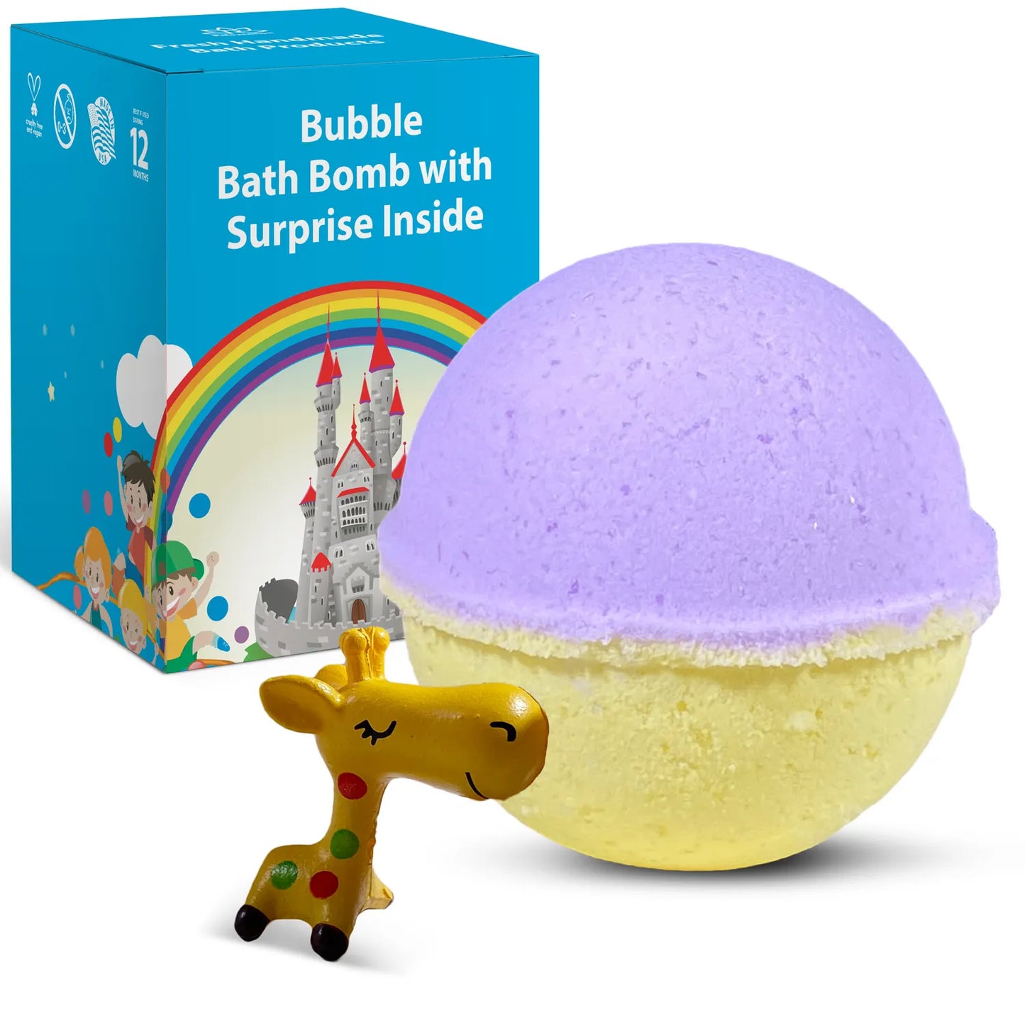 Giraffe Toy Bath Bomb for Kids with Surprise Inside