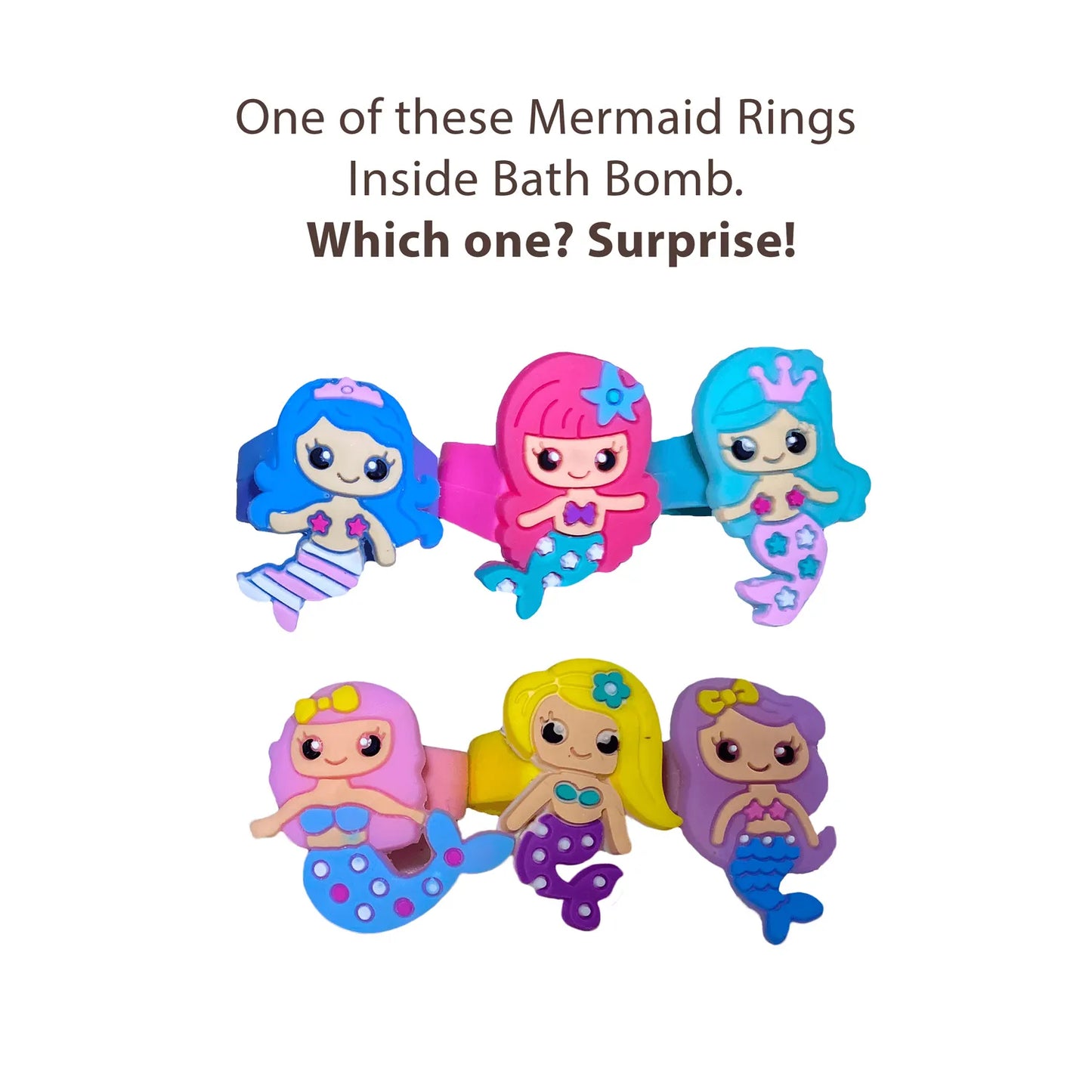 Mermaid Ring Toy Bath Bomb for Kids with Surprise Inside