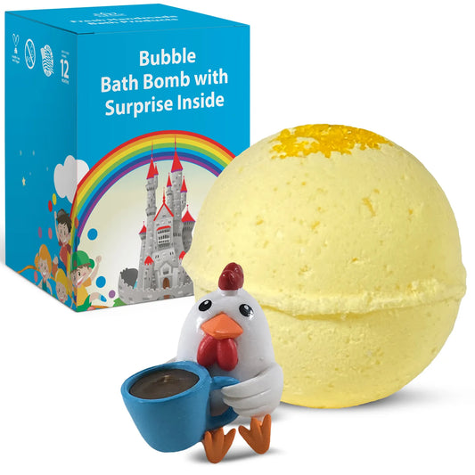 Rooster Toy Bath Bomb for Kids with Surprise Inside