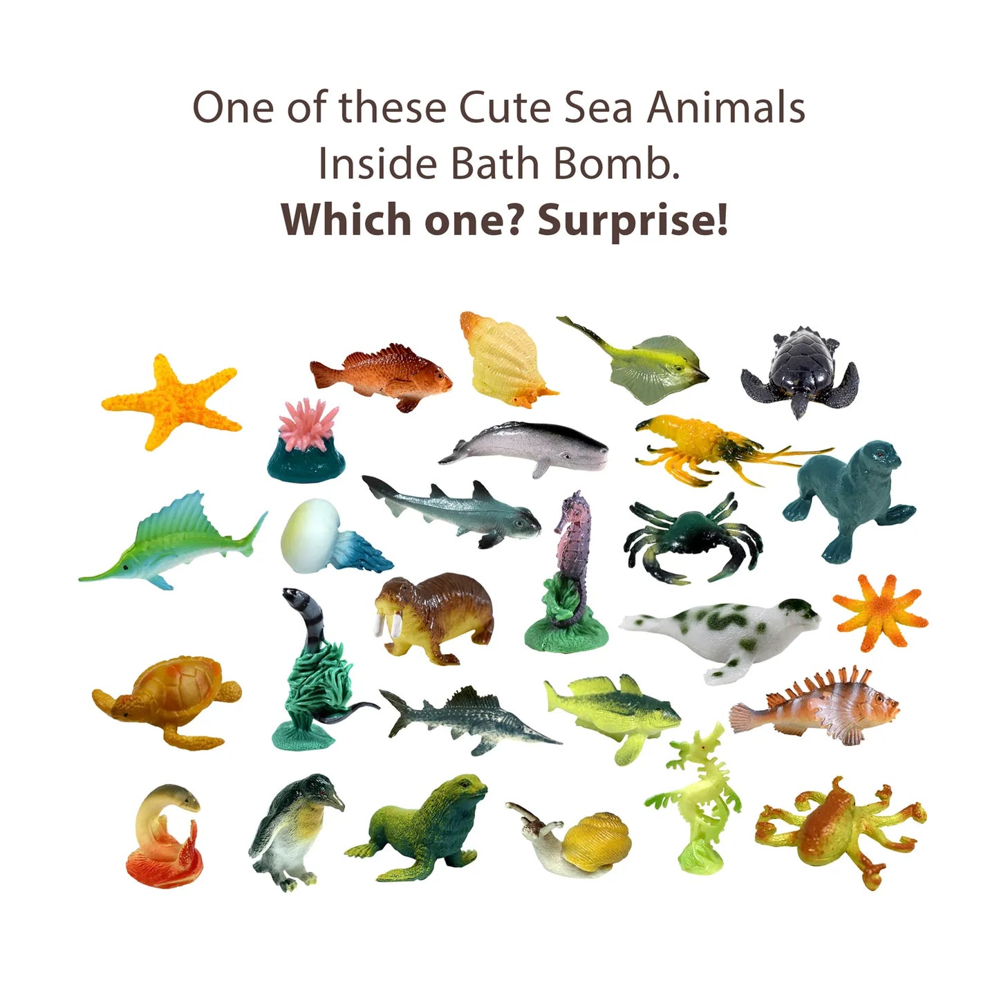 Sea Animal Toy Bath Bomb for Kids with Surprise Inside