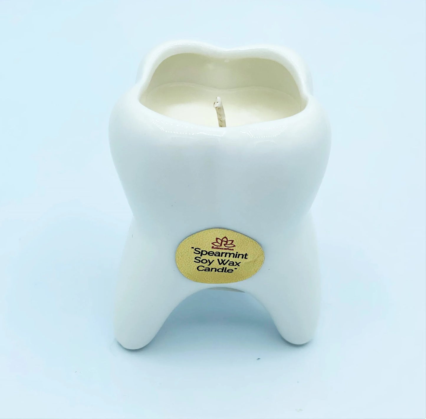 Spearmint MINI MOLAR TOOTH Candle in Ceramic Vase