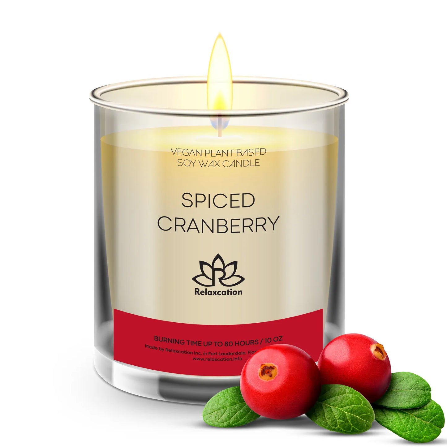 SPICED CRANBERRY Soy Wax Candle in Glass Jar (10 oz)