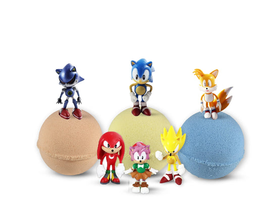 3 Big Bath Bombs for Kids with SONIC Toys Inside