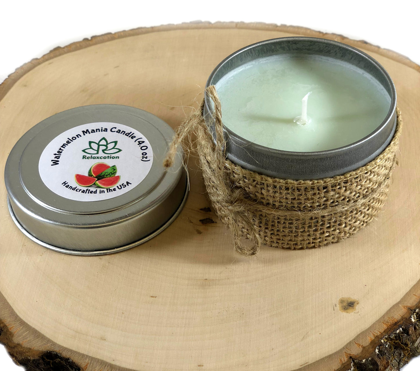 WATERMELON Soy Wax Candle in Tin Jar