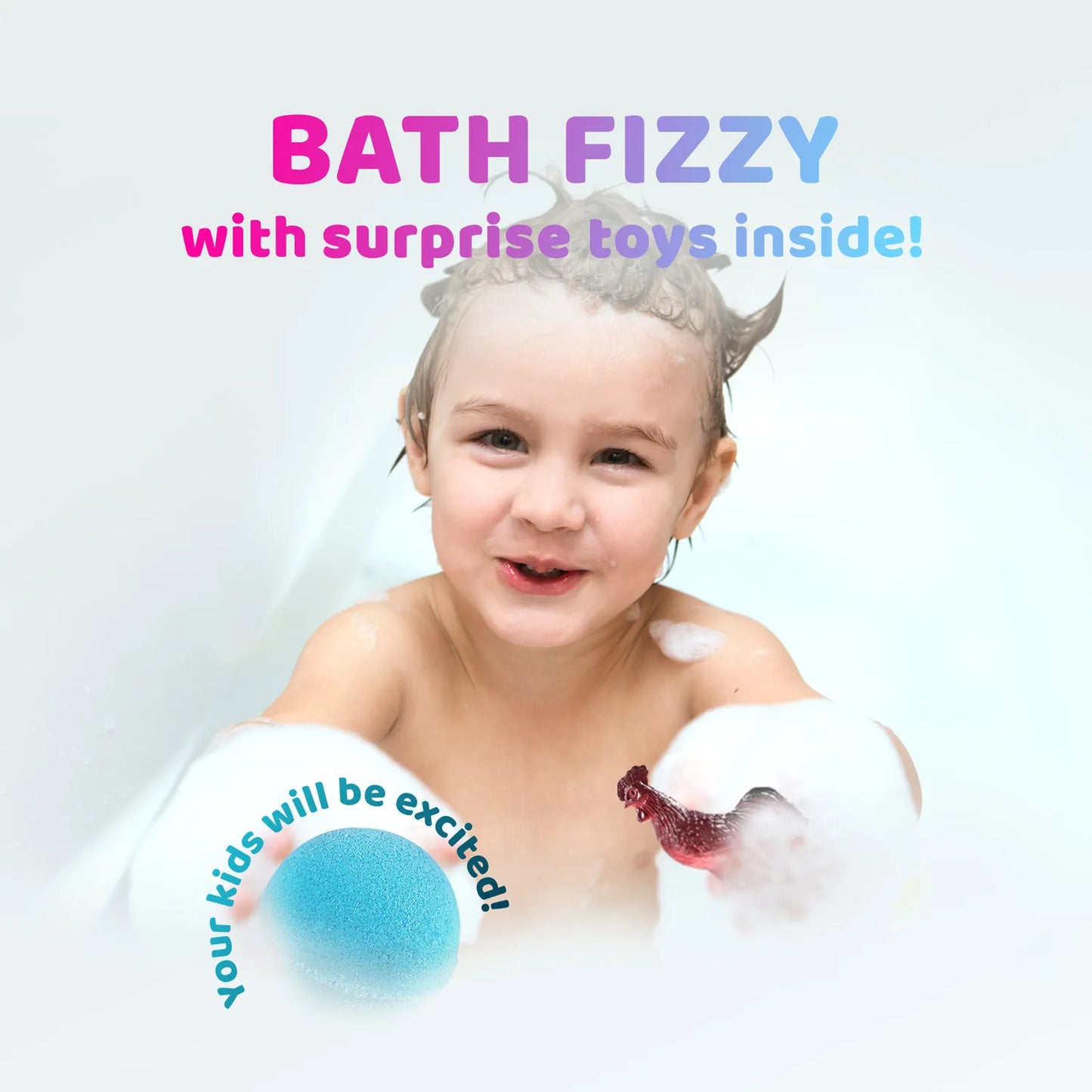 Bath Bombs for Kids with Surprise Farm Animals Toys Inside