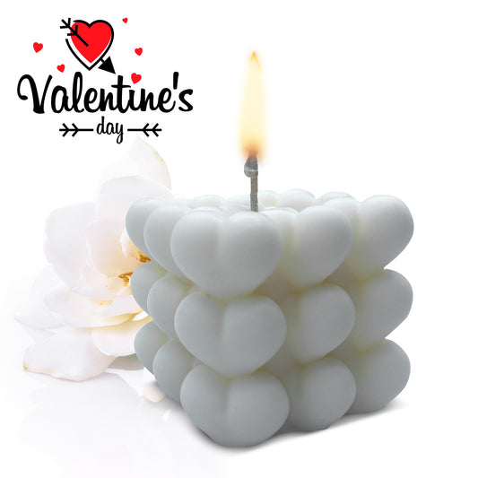 WHITE GARDENIA Heart Shaped Soy Wax Candle - 5.5 oz