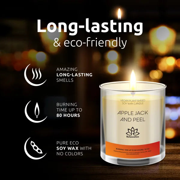 APPLEJACK AND PEEL Soy Wax Candle in Glass Jar (10 oz)