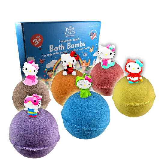 Bath Bombs for Kids with Surprise HELLO KITTY Toys Inside