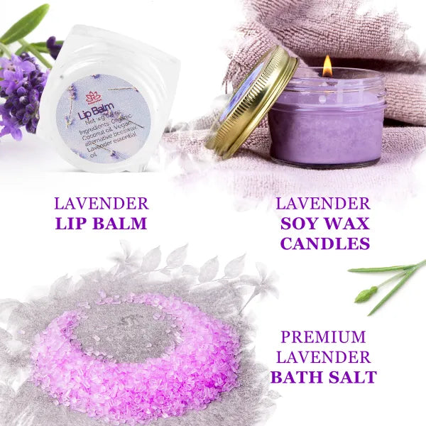 Lavender Spa Gift Set for Women - Relaxing and Calming