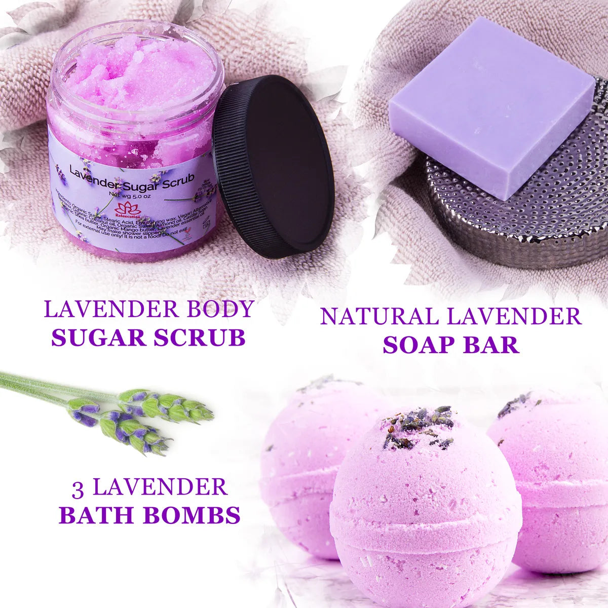 Lavender Spa Gift Set for Women - Relaxing and Calming