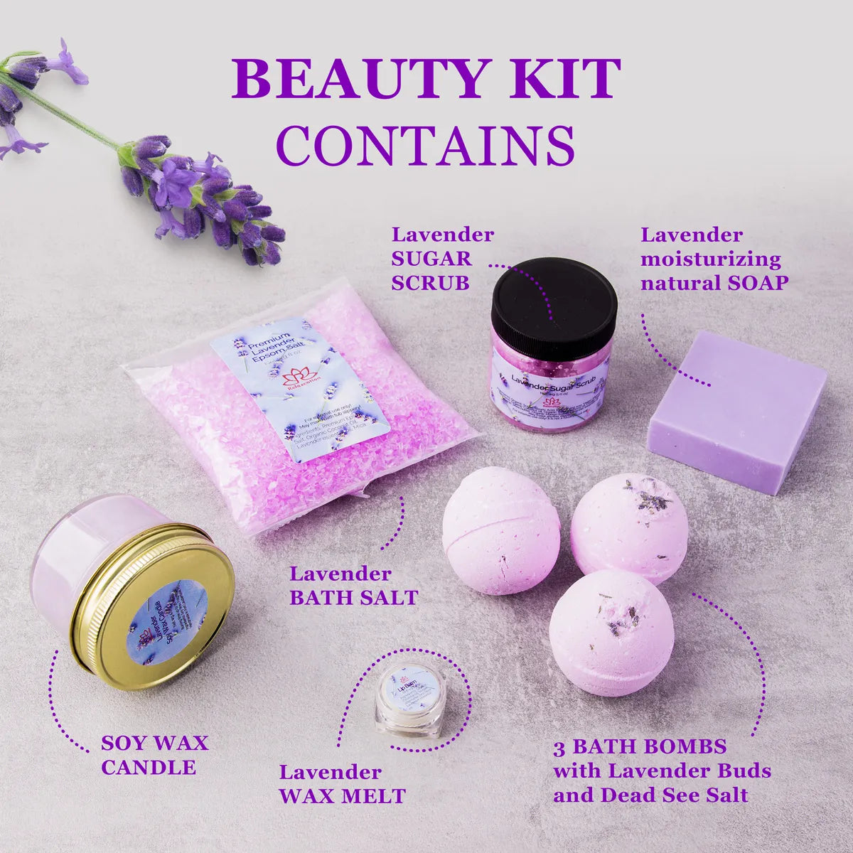 Lavender Spa Gift Set for Women - Relaxing and Calming