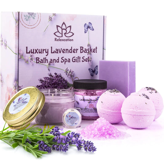 Lavender Spa Gift Set for Women - Relaxing and Calming