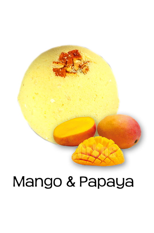 Mango-Papaya Organic Bath Bomb - Refreshing and Relaxing