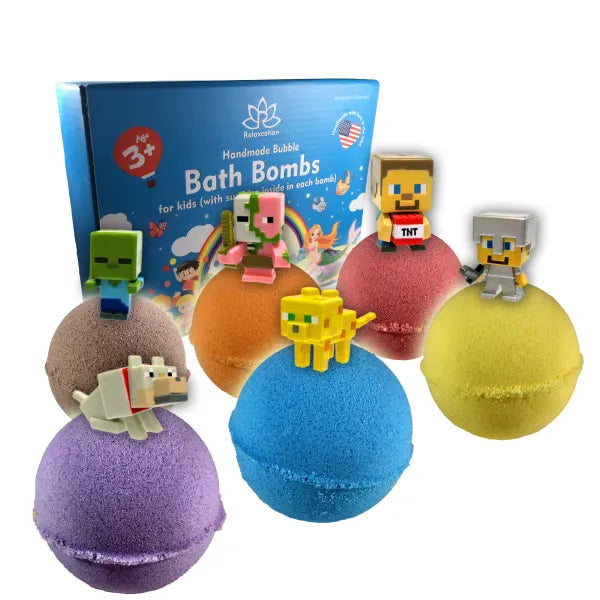 Bath Bombs for Kids with Surprise MINECRAFT Toys Inside