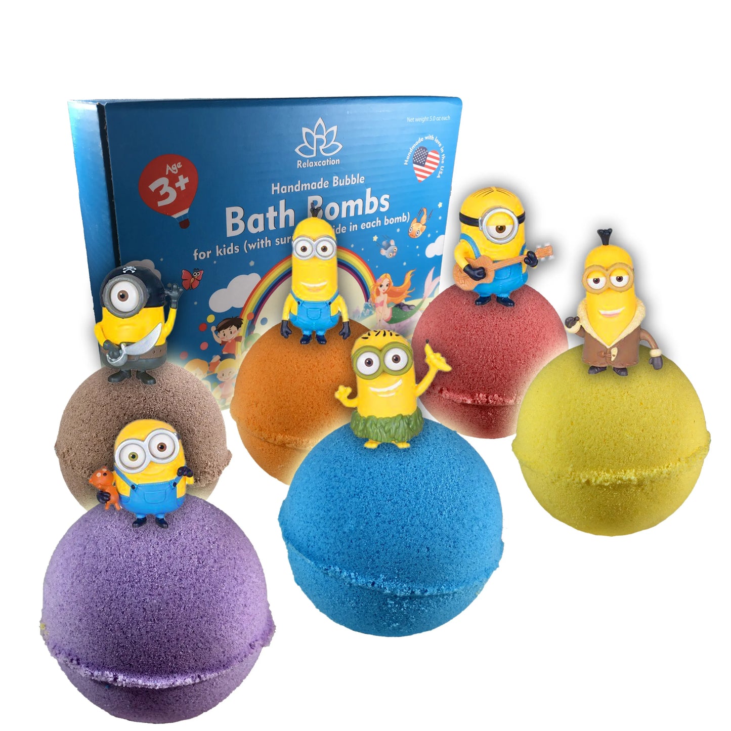 Bath Bombs for Kids with MINION Toys Inside