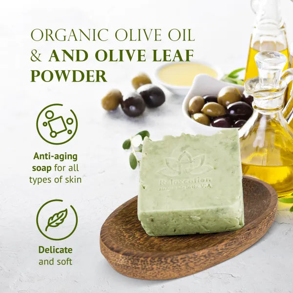 Organic Soap Bar with Olive Oil and Olive Leaves