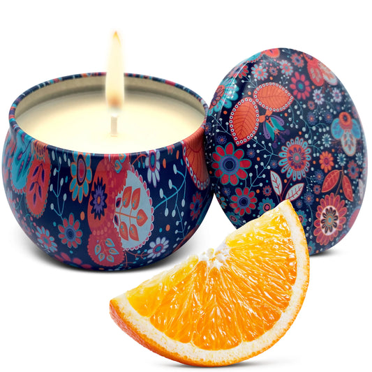 SWEET ORANGE Soy Wax Candle in Tin Jar (6 oz)