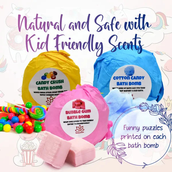 3 Big Bath Bombs for Kids with PONY Toys Inside