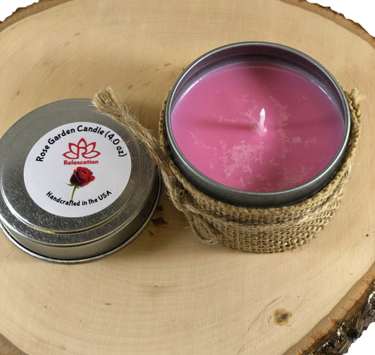 ROSE GARDEN Soy Wax Candle in Tin Jar (6 oz)