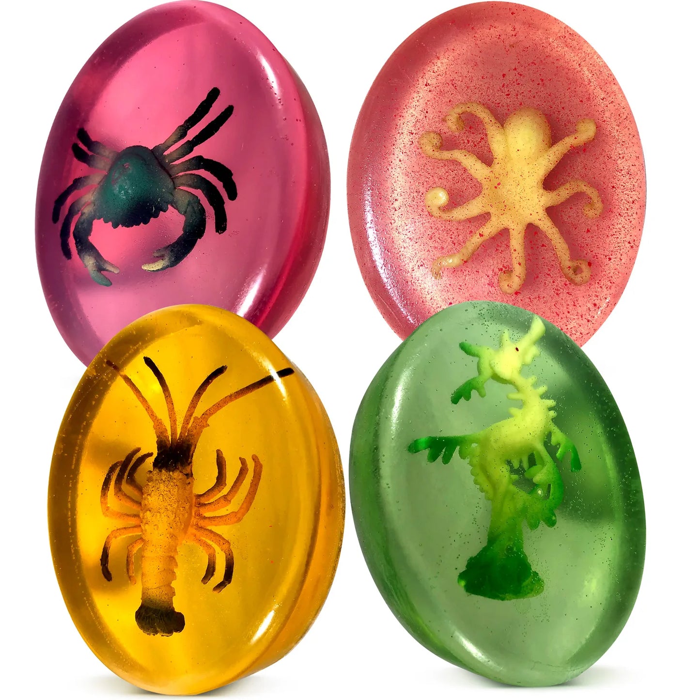 4 Kids Soap Bars with Sea Animals Toys Inside
