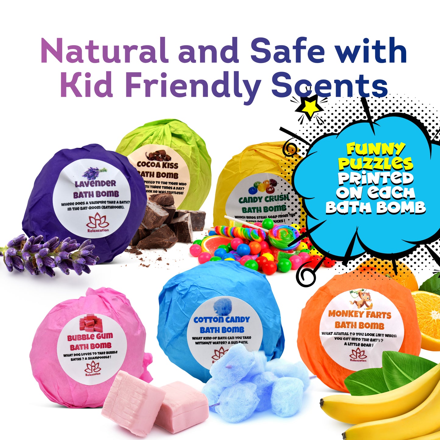 Big Bath Bombs for Kids with Surprise Superhero Toys Inside