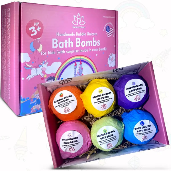 Bath Bombs for Kids with Surprise UNICORN Toys Inside
