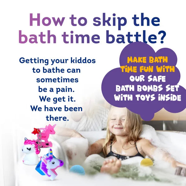 Bath Bombs for Kids with Surprise UNICORN Toys Inside