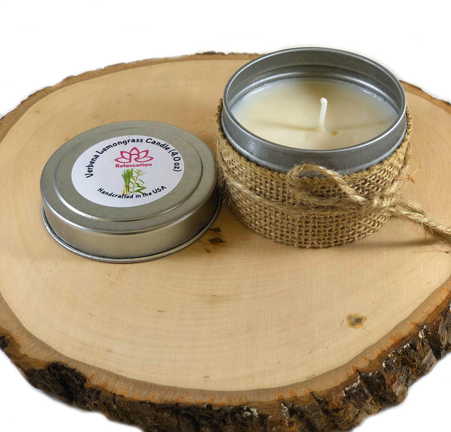 VERBENA LEMONGRASS Soy Wax Candle in Tin Jar (6 oz)